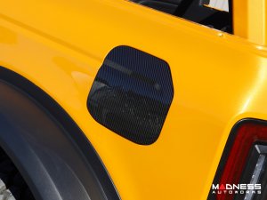 Ford Bronco Fuel Door Cover - Mountain Range Design - Matte Carbon Fiber Finish